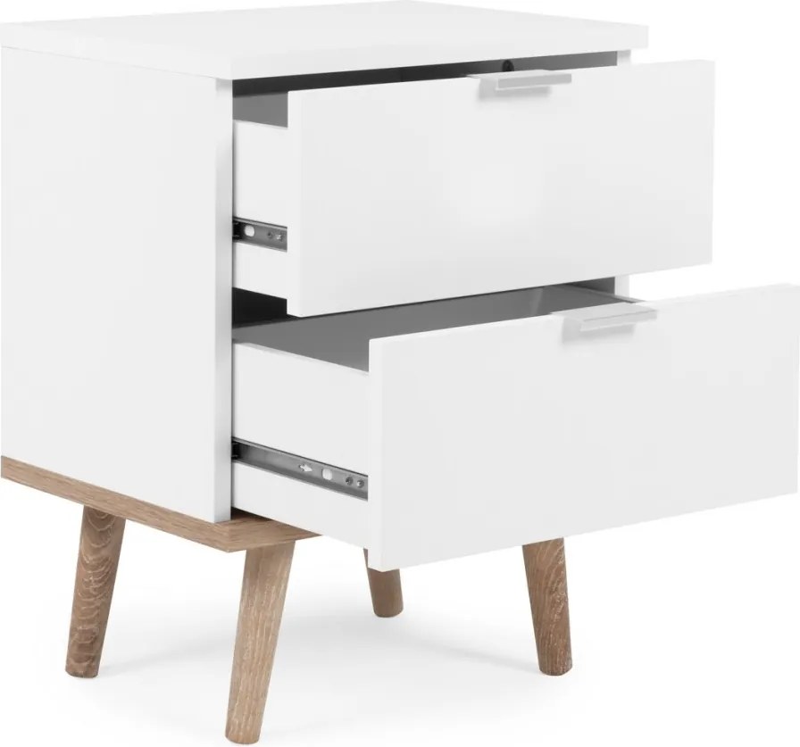 Nočný stolík Göteborg, biela/dub sonoma
