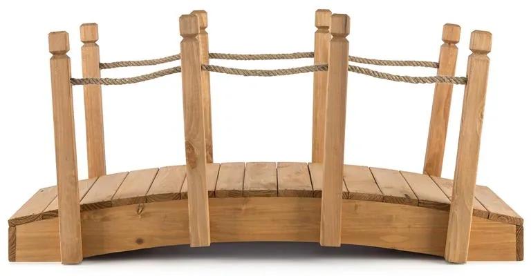 Rialto, záhradný mostík, okrasný, 58 x 58 x 122 cm (ŠxVxH), lano, masívne drevo