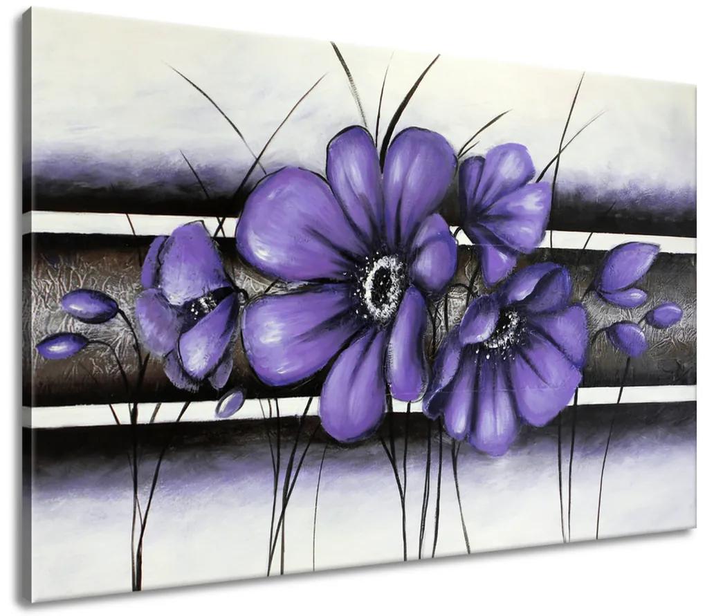 Gario Ručne maľovaný obraz Tajomný fialový Vlčí mak Rozmery: 70 x 100 cm