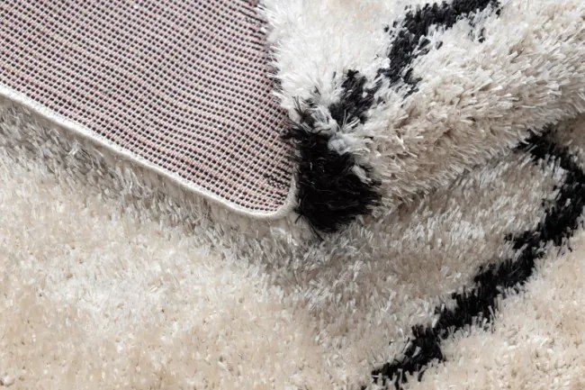 Koberec FLUFFY 2373 shaggy kratka, trellis - krém / antracit