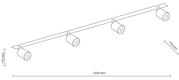 Podhľadové bodové svietidlo NEX 4xGU10/10W/230V čierna