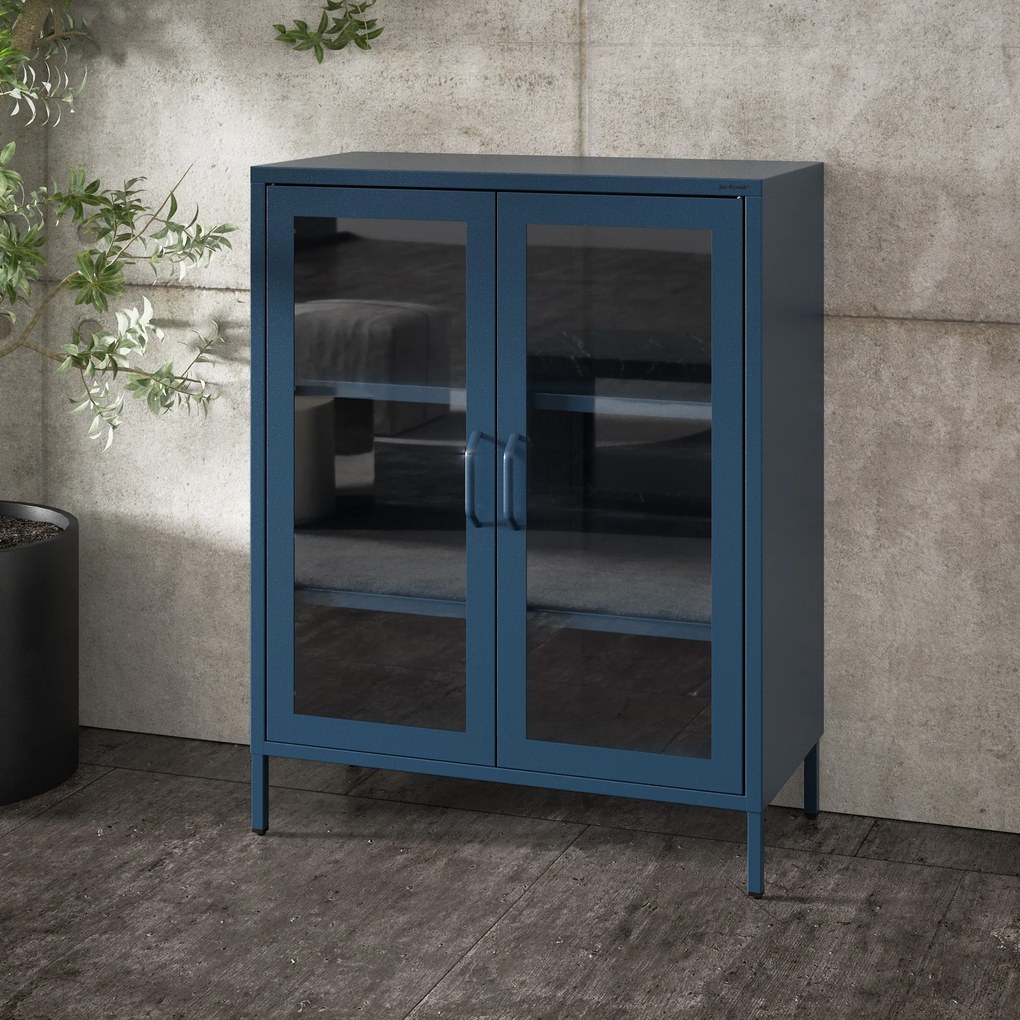 Vitrína GINA, 800 x 1015 x 400 mm, Modern: tmavomodrá farba