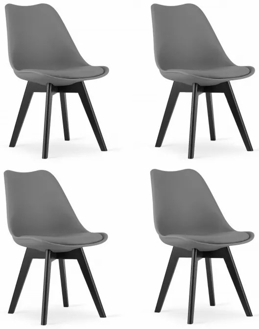 Set štyroch jedálenských stoličiek MARK grafitový - čierne nohy (4 ks)