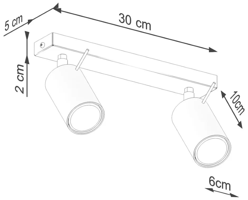 Bodové svietidlo v tehlovej farbe 6x30 cm Etna – Sollux