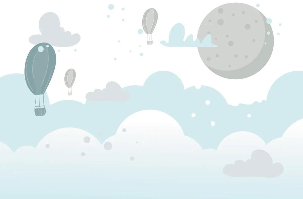 Fototapeta - Balóny v oblakoch, ilustrácie (147x102 cm)