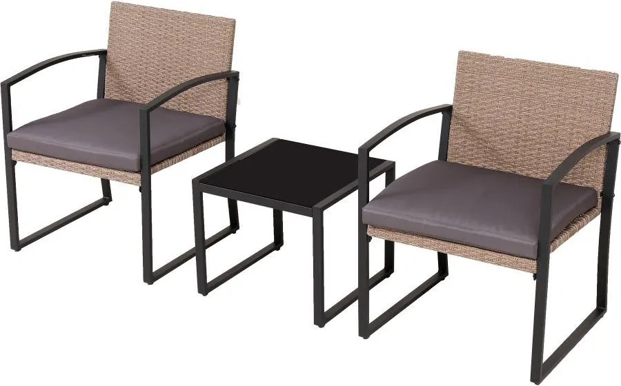 Set záhradného nábytku 3-dielny Avenberg BELFORD hnedá/sivá
