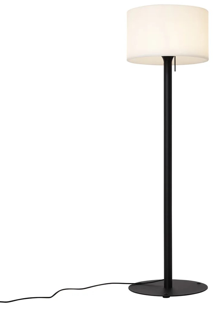 Moderná vonkajšia stojaca lampa čierna s bielym tienidlom IP44 - Mississippi