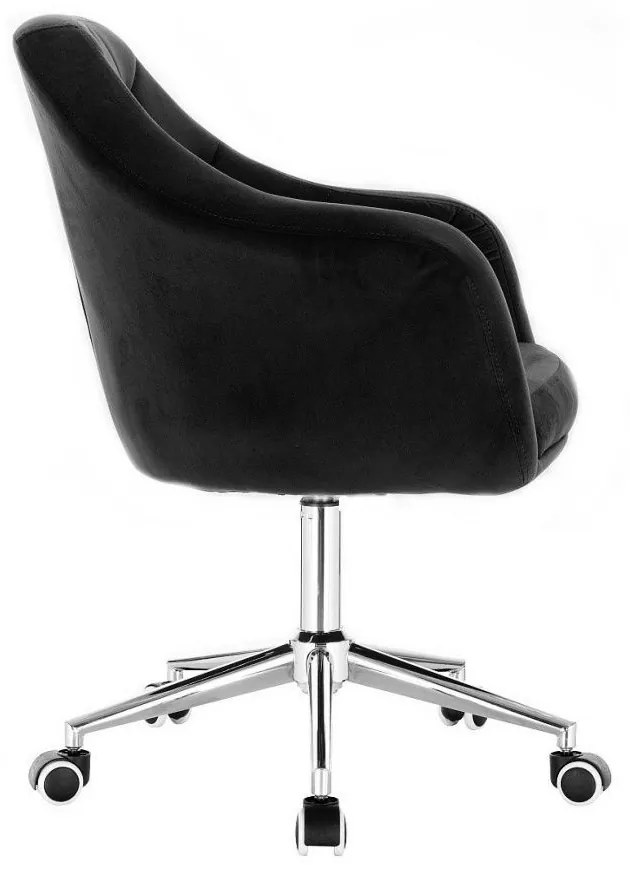 LuxuryForm DESIGN Kreslo ANDORA VELUR na strieborné podstave s kolieskami - čierne