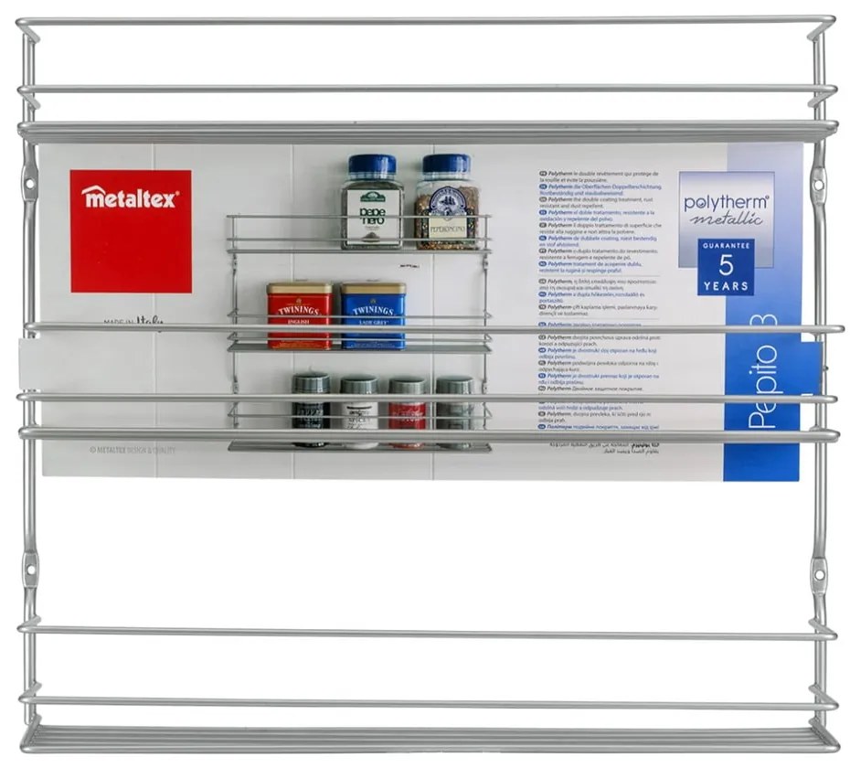 Nástenný oceľový organizér na koreničky – Metaltex