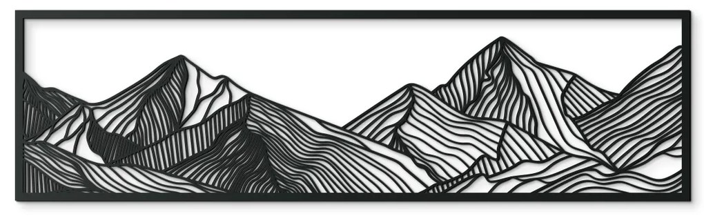drevko Široký minimalistický obraz Hory Rozmer obrazu: 25 x 89 cm, Farba dekorácie: Čierna