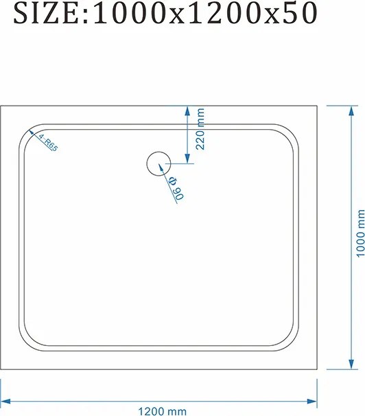 BPS-koupelny Obdĺžniková akrylátová sprchová vanička HYD-OSV-ST06C 120x100 čierna