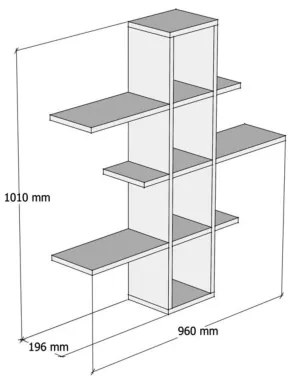 Nástenná polica ARDO 101x96 cm biela/hnedá