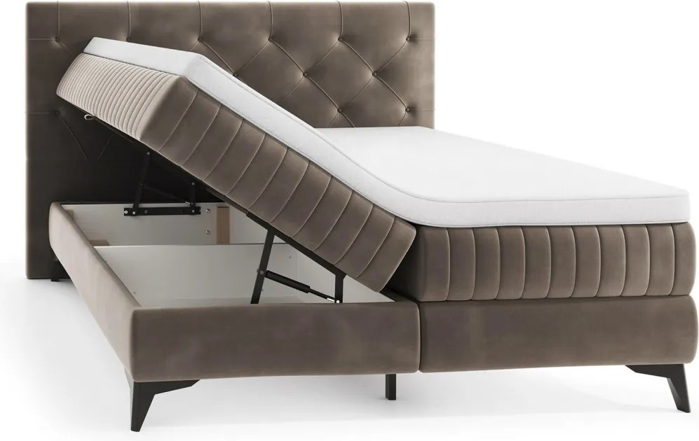 Posteľ Lusaka 180x200 cm, hnedá látka