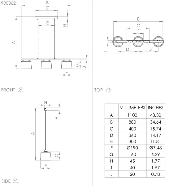 Eglo 900362 - Luster na lanku MARIEL 3xE27/40W/230V