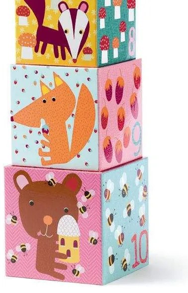 Skladacie kocky pyramída – Lesné zvieratká