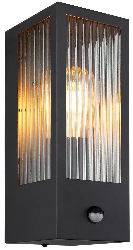 Globo 31980S-Vonkajšie nástenné svietidlo so senzorom GUNDULA 1xE27/60W/230V IP44