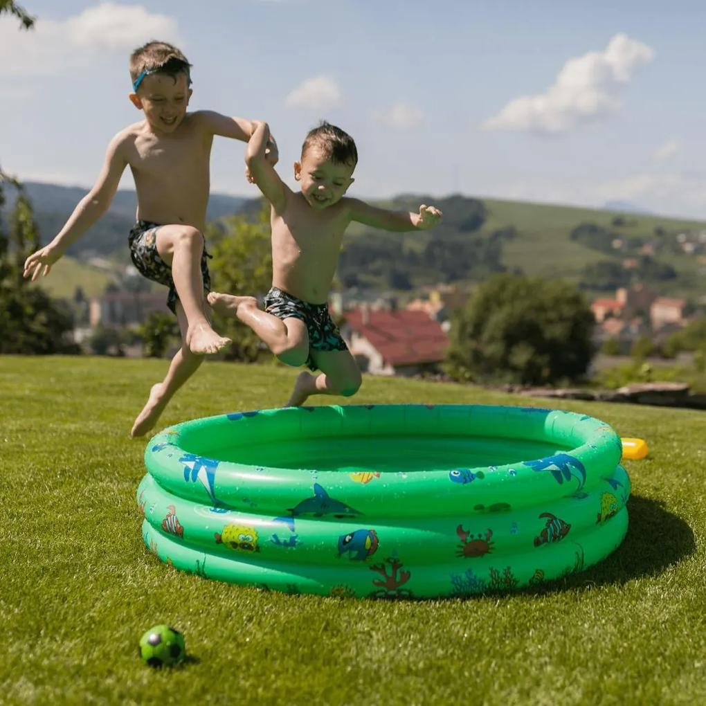 Tempo Kondela Detský nafukovací bazén, zelená/vzor, LOME