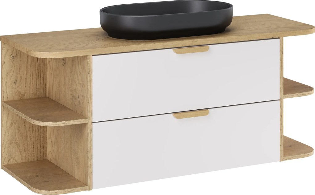 Comad Kúpeľňová skrinka s doskovým umývadlom set Aster White 120 biela/dub cremona