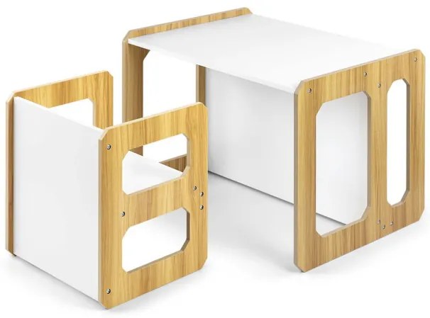 Detský stôl Stella 3v1 naturálny so stoličkou