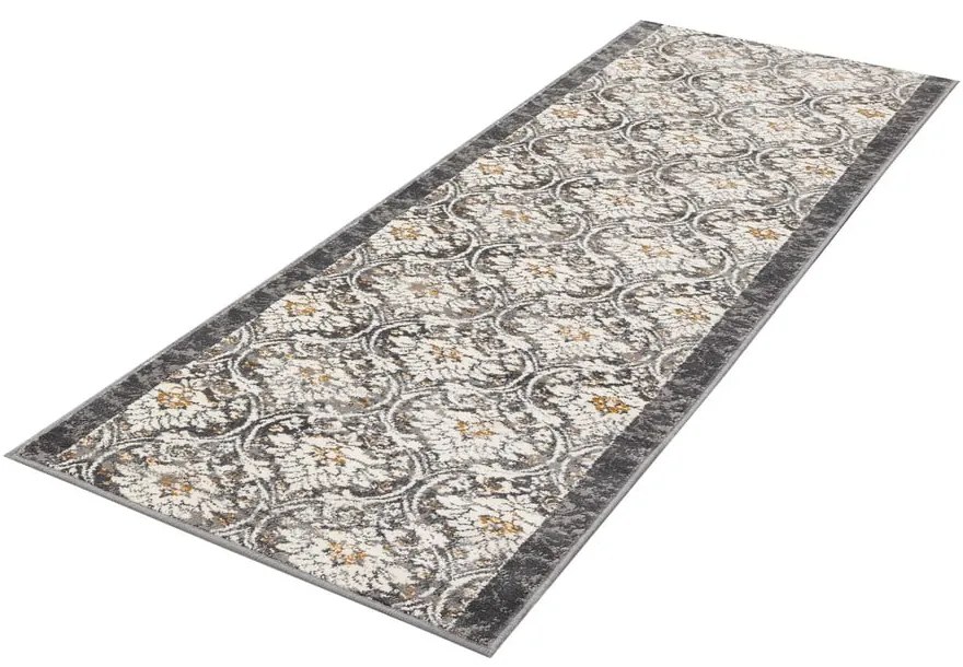 Tmavosivý/slonovinový behúň 80x250 cm Soft Viskan – FD