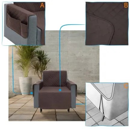 Poťah na kreslo PARIS hnedý