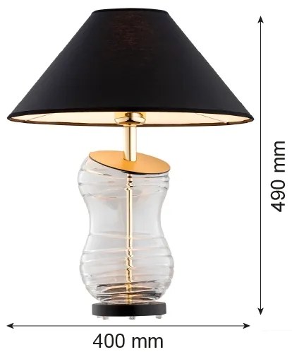 Argon 8037 - Stolná lampa VENETO 1xE27/15W/230V čierna/mosadz