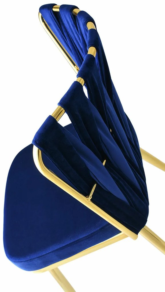 Sada jedálenských stoličiek Kusakli Navy Blue andGold, 4 ks, 4 ks