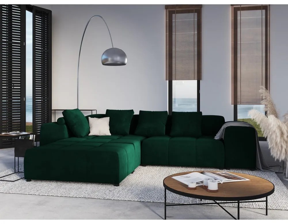 Zelený zamatový vankúš k modulárnej pohovke Rome Velvet - Cosmopolitan Design
