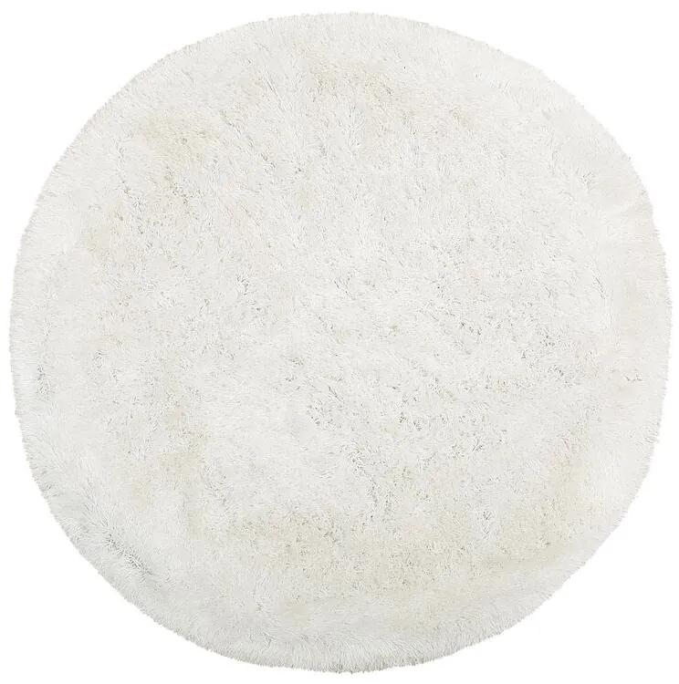 Okrúhly koberec ⌀ 140 cm biely CIDE Beliani