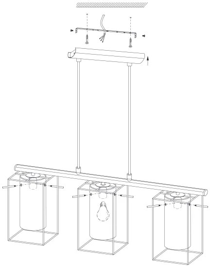 Eglo 49496 - Luster LONCINO 3xE27/60W/230V