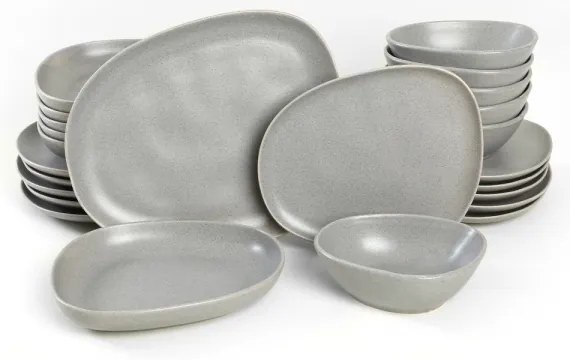 24-dielna jedálenská súprava sivá/kamenina