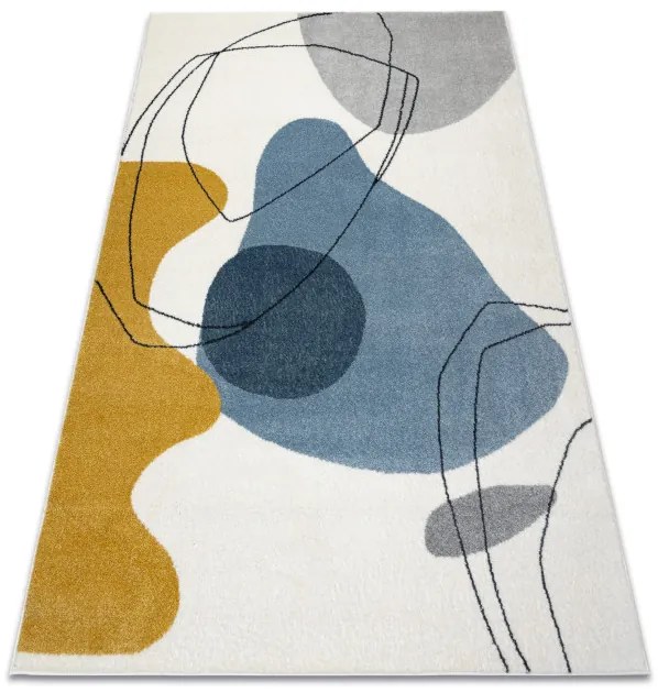 Koberec FUSION 7158 biely / žltý / modrý