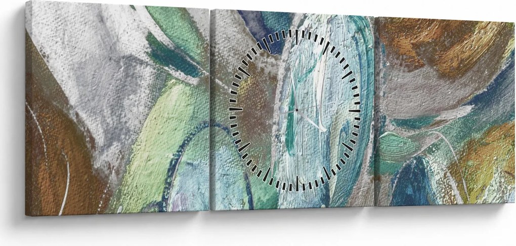 Obraz - Abstraktné maľba postavy (s hodinami) (90x30 cm)