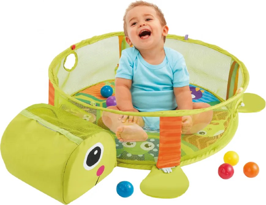 LEAN Toys Vzdelávacia podložka Turtle Playpen Balls pre dieťa
