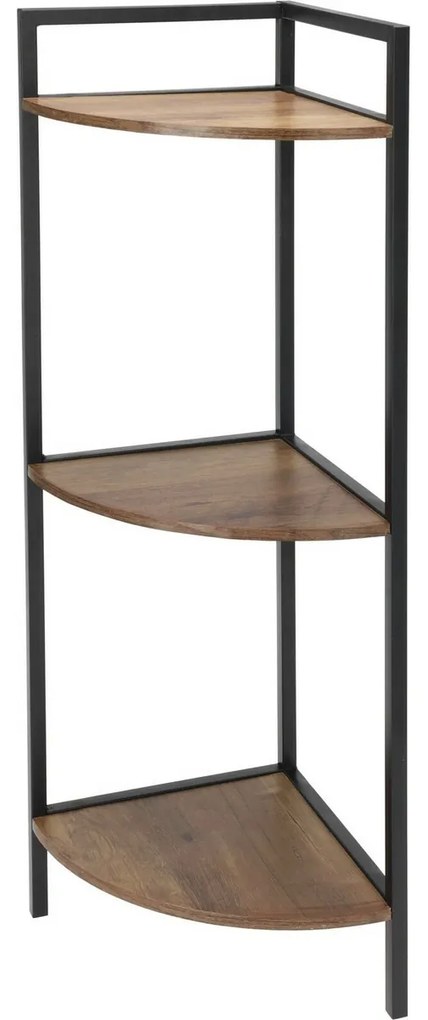 Rohová kovová skrinka 3 MDF polica, 23,5 x 23,5 x 76 cm