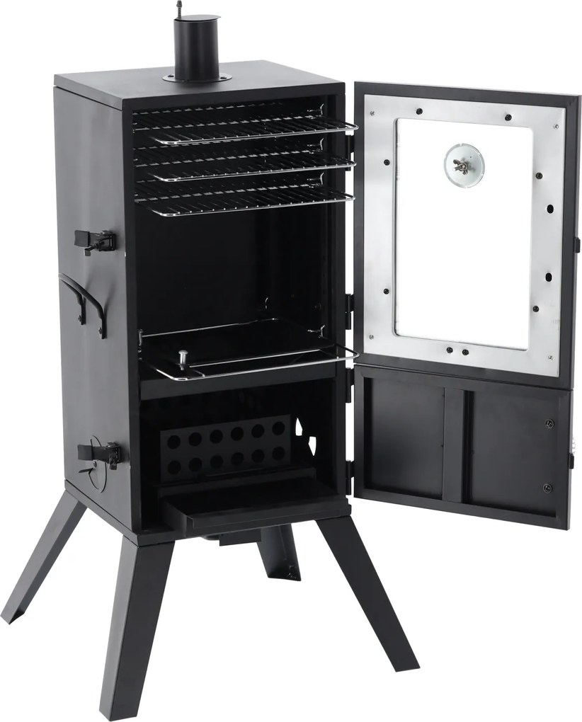 CH Záhradná kovová udiareň s presklenými dvierkami