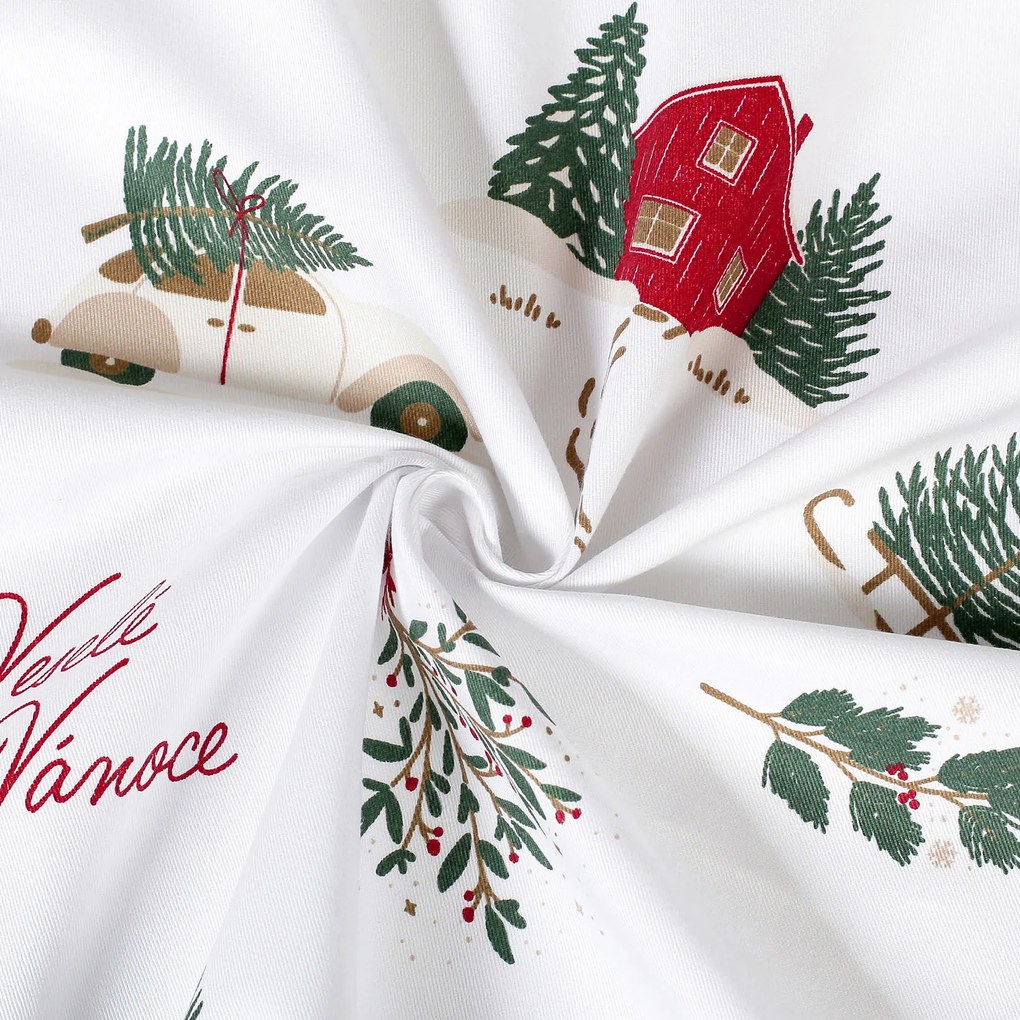 Goldea vianočná bavlnená pevná látka - české vianoce 160 cm