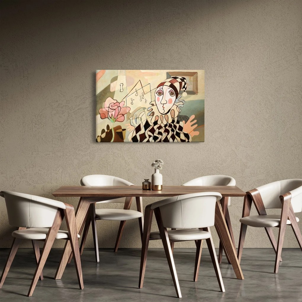 Obraz - Kubizmus - harlequin and rose (90x60 cm)