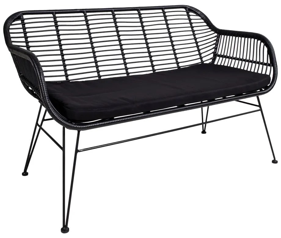 Čierna záhradná pohovka z umelého ratanu House Nordic Trieste