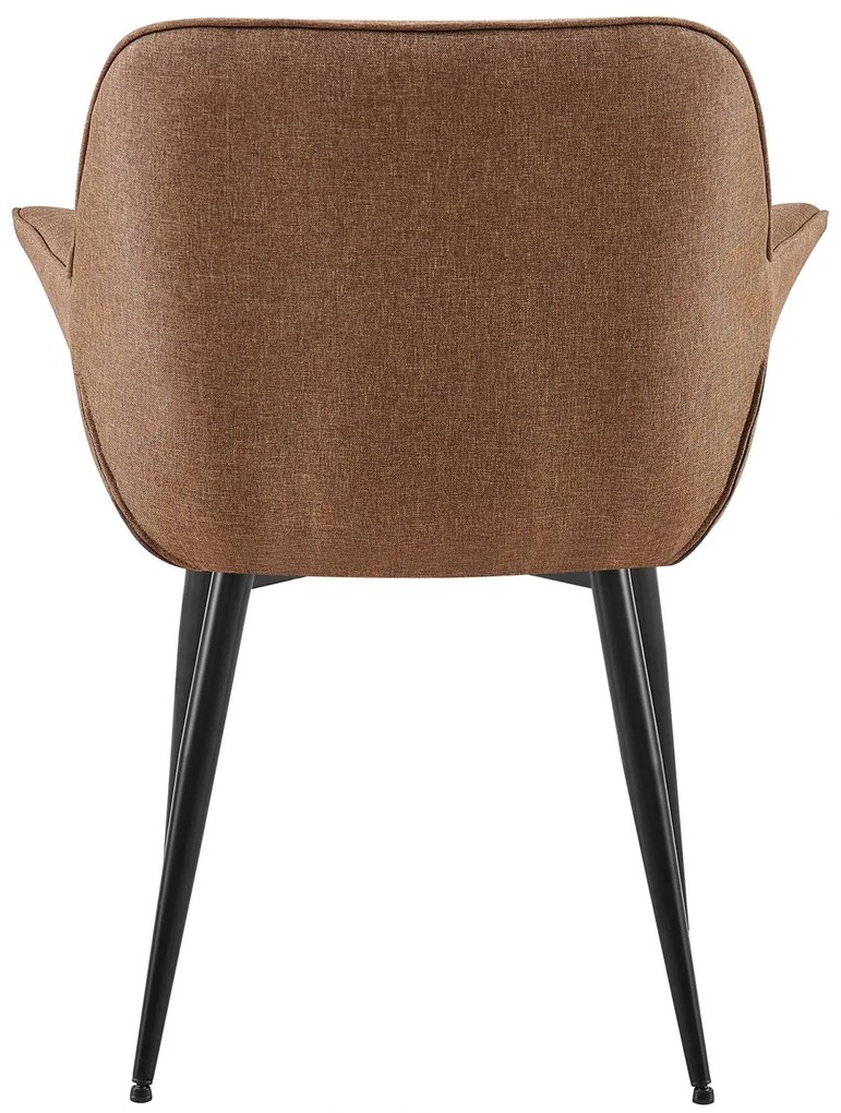 Stolička s podrúčkami Roseville - látka, nohy čierny kov - Sivo-hnedá (Taupe)