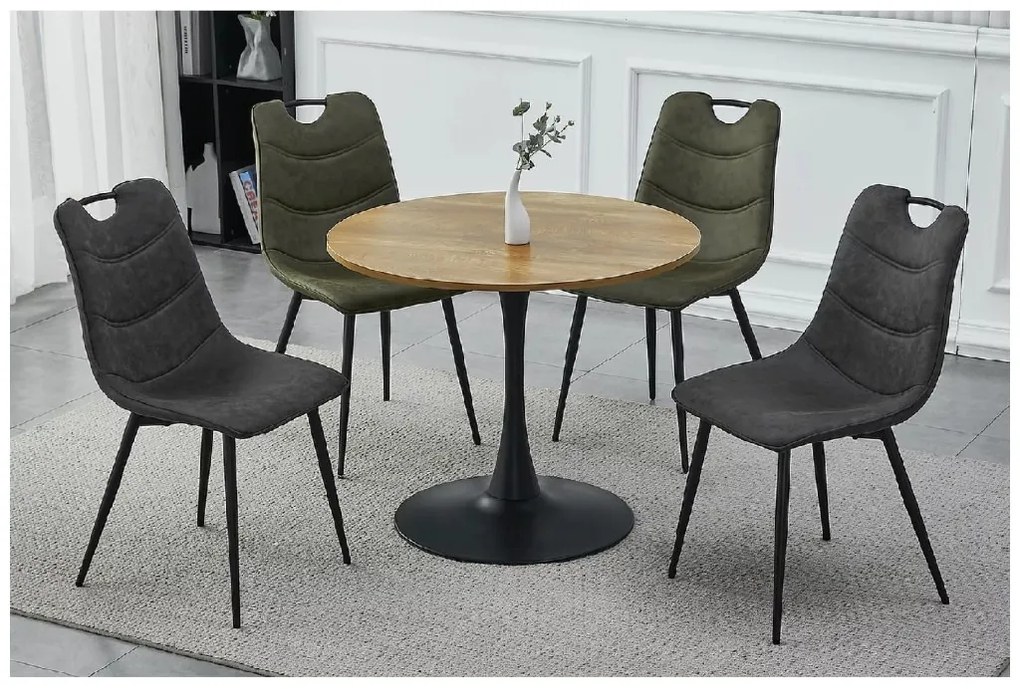 Okrúhly jedálenský stôl AMADEO II 90x90 cm, dekor dub