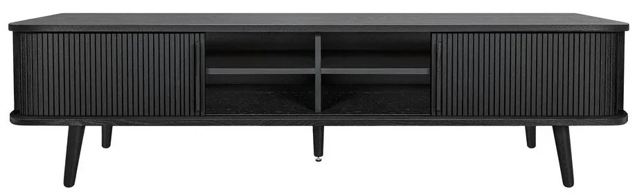 Čierny TV stolík v dekore duba 178x50x40 cm Rove – Woodman