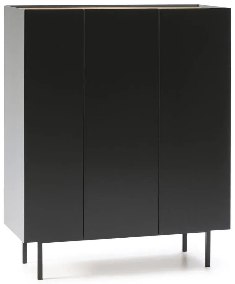 Čierna vysoká komoda v dekore duba 95x120 cm Arista – Teulat