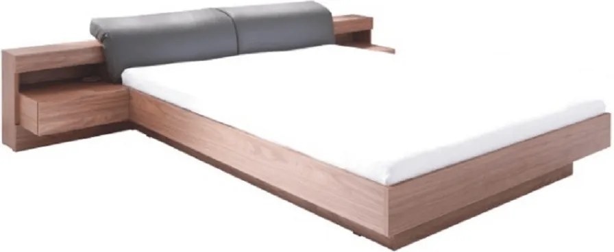 Manželská posteľ, 160x200, orech/grafit, REKATO