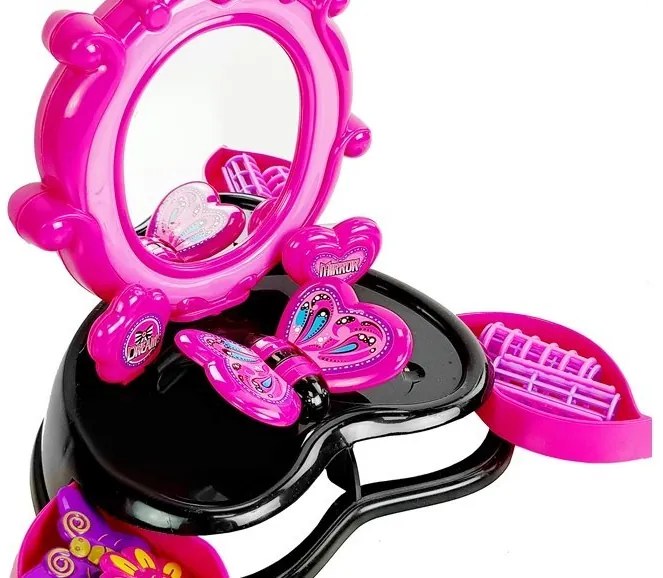 Kozmetické zrkadlo ružovo - čierne Inlea4Fun DRESSING TABLE