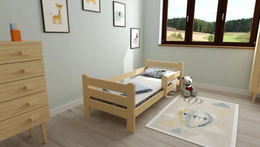 Detská posteľ z masívu borovice EDITA - 200x90 cm - prírodná