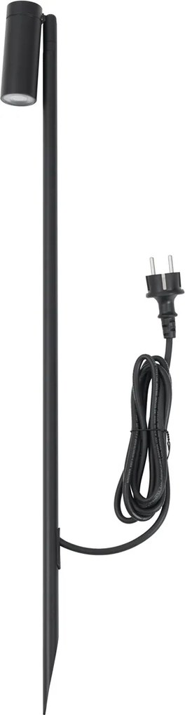 Zemný reflektor čierny 80 cm vrátane nastaviteľnej LED IP65 s káblom a zástrčkou - Carl