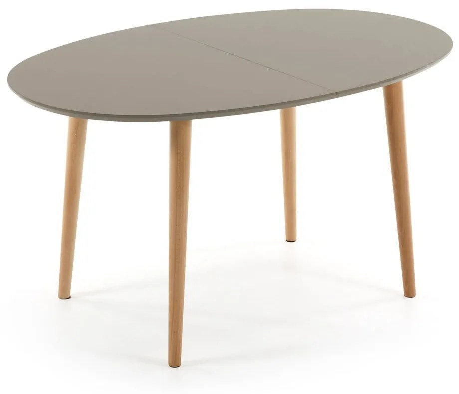 Sivý oválny rozkladací jedálenský stôl La Forma Oakland, 140 x 90 cm
