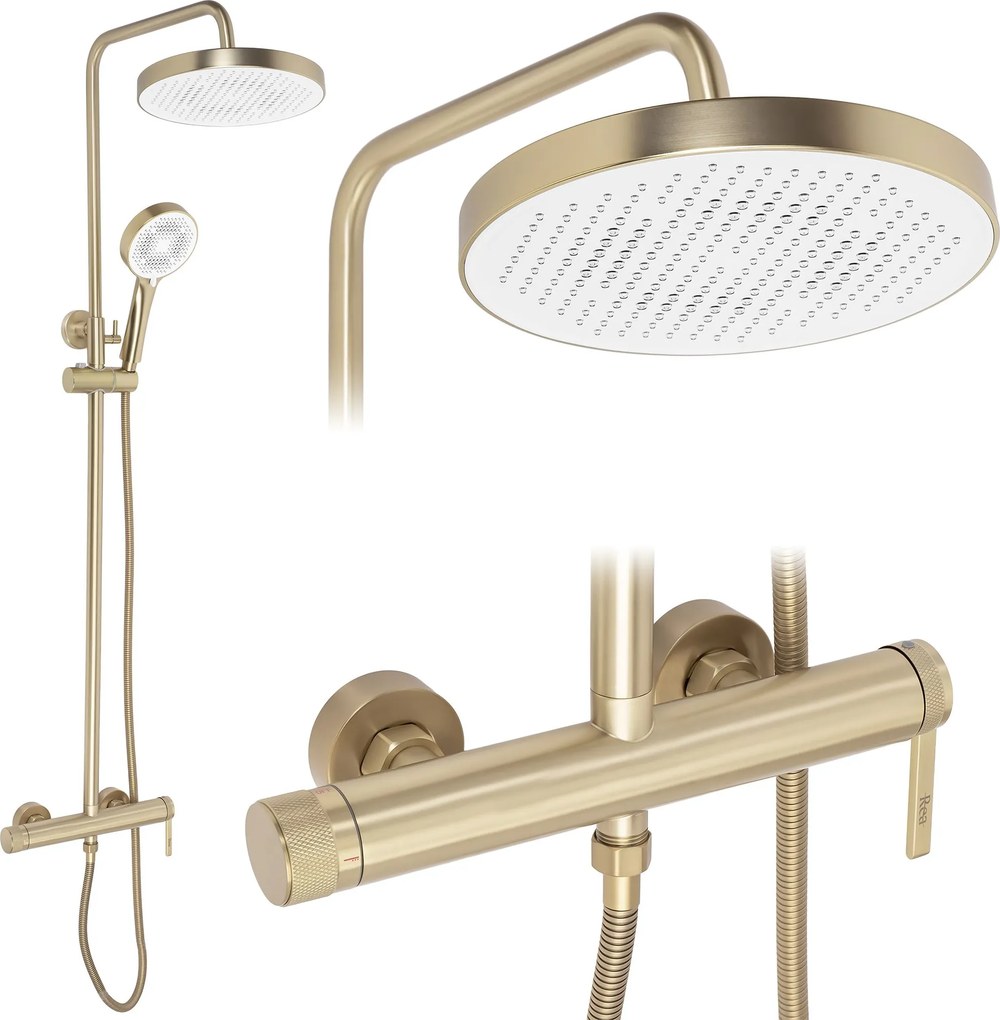 Rea Grace, sprchový set s pákovou batériou, zlatá matná, REA-P4401