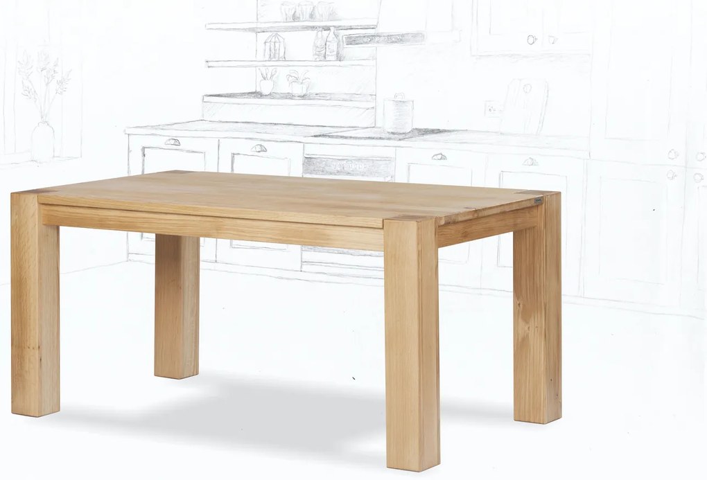 Wooded Jídelní stůl Denver z masivu DUB Velikost stolu: 160 x 90 cm